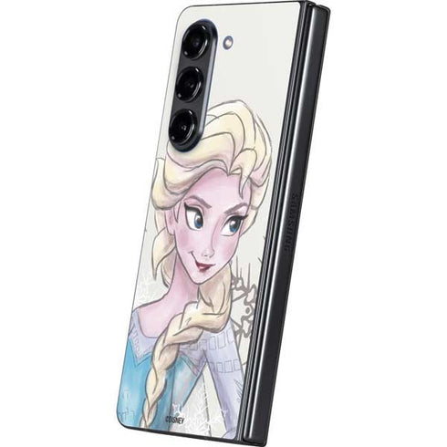 Disney Frozen Elsa Snowflakes Art Galaxy Z Fold5 5G Skin
